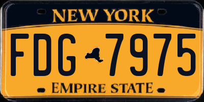 NY license plate FDG7975
