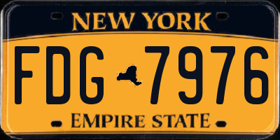 NY license plate FDG7976