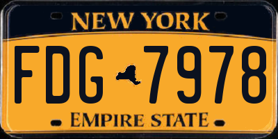 NY license plate FDG7978