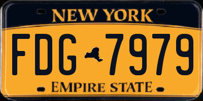 NY license plate FDG7979