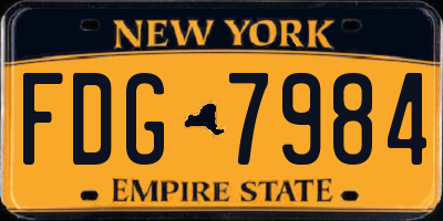 NY license plate FDG7984