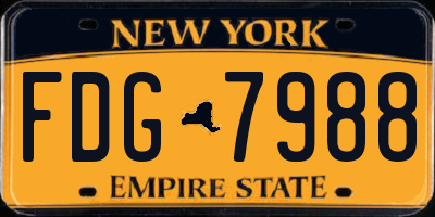 NY license plate FDG7988