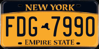 NY license plate FDG7990