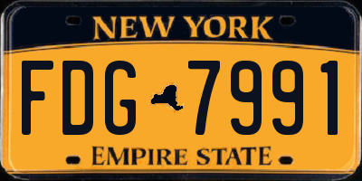 NY license plate FDG7991