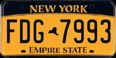 NY license plate FDG7993