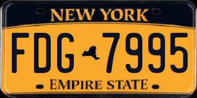 NY license plate FDG7995
