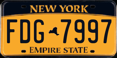 NY license plate FDG7997