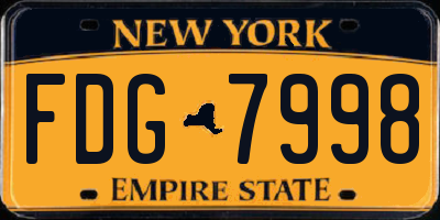 NY license plate FDG7998