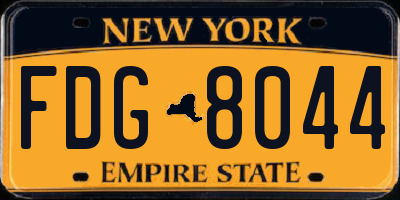 NY license plate FDG8044