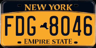 NY license plate FDG8046