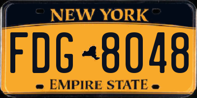 NY license plate FDG8048