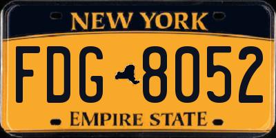 NY license plate FDG8052