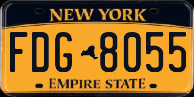 NY license plate FDG8055