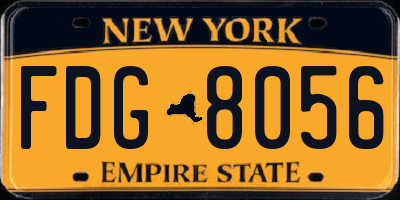 NY license plate FDG8056