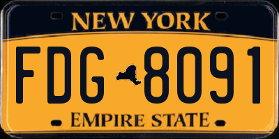 NY license plate FDG8091
