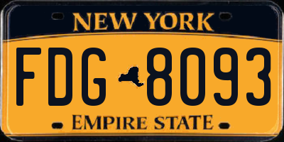 NY license plate FDG8093