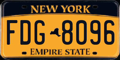 NY license plate FDG8096