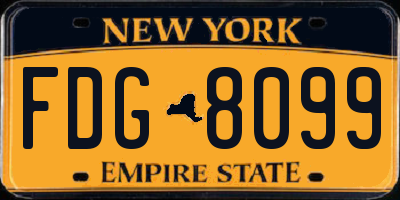 NY license plate FDG8099