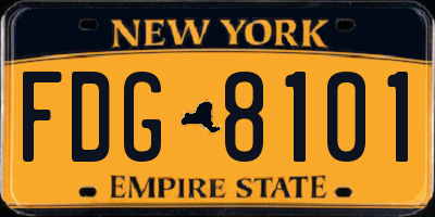 NY license plate FDG8101
