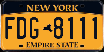 NY license plate FDG8111