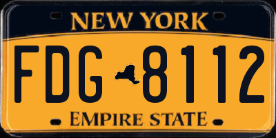 NY license plate FDG8112