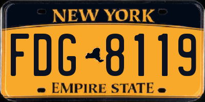 NY license plate FDG8119