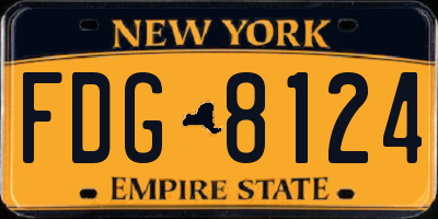 NY license plate FDG8124