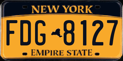 NY license plate FDG8127