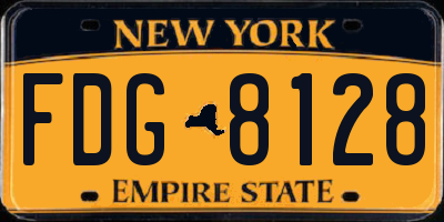 NY license plate FDG8128