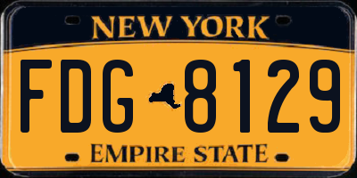 NY license plate FDG8129