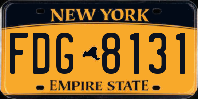 NY license plate FDG8131