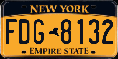 NY license plate FDG8132
