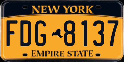 NY license plate FDG8137