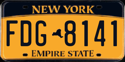 NY license plate FDG8141