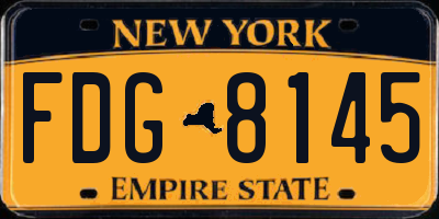 NY license plate FDG8145