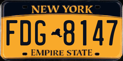 NY license plate FDG8147