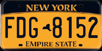 NY license plate FDG8152