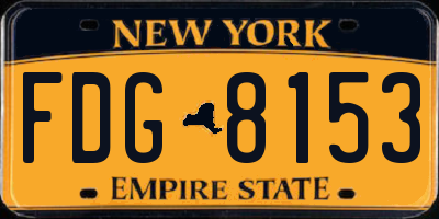 NY license plate FDG8153