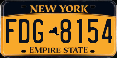 NY license plate FDG8154