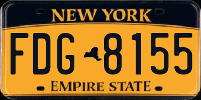 NY license plate FDG8155