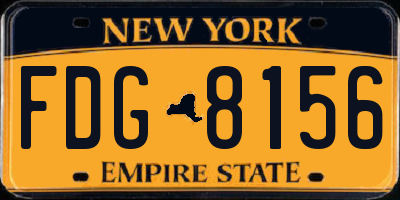 NY license plate FDG8156