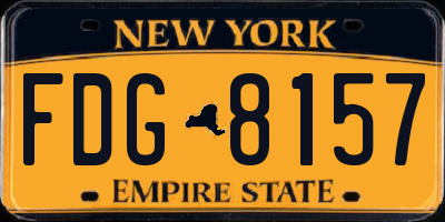 NY license plate FDG8157
