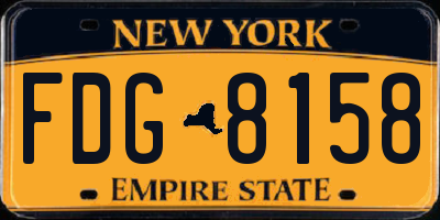 NY license plate FDG8158