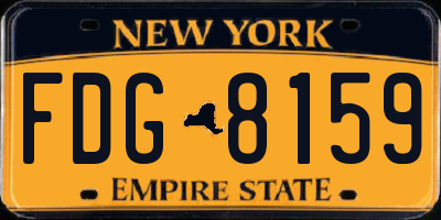 NY license plate FDG8159
