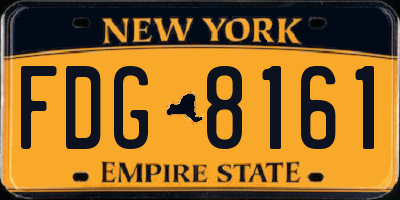 NY license plate FDG8161