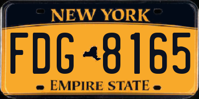 NY license plate FDG8165