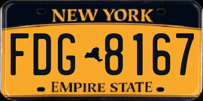 NY license plate FDG8167