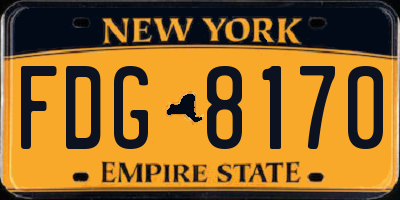 NY license plate FDG8170
