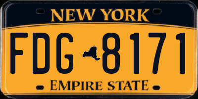 NY license plate FDG8171