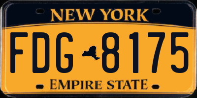 NY license plate FDG8175